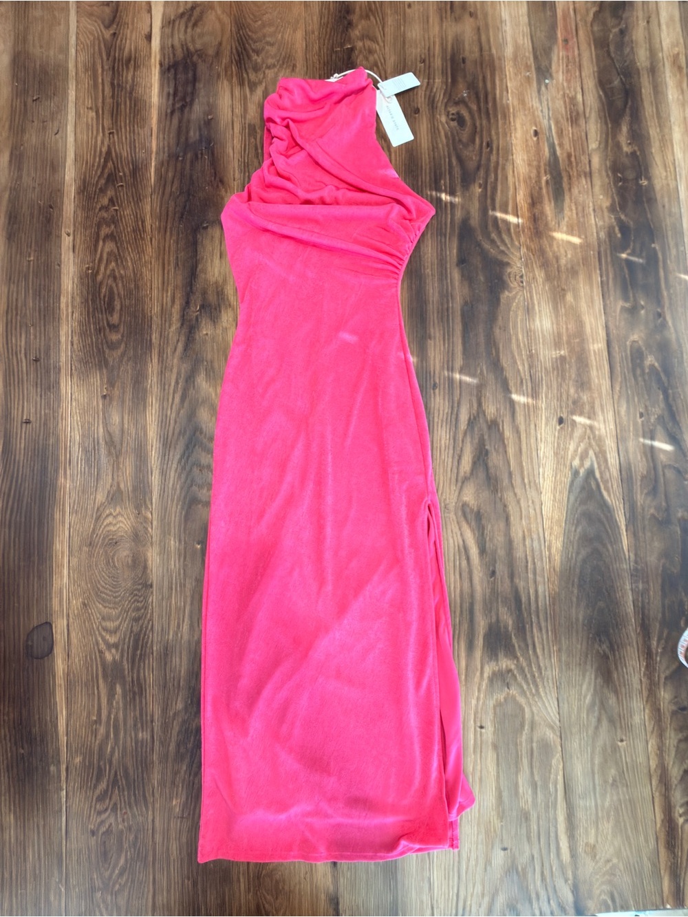 Altar'd State Hot Pink One-Shoulder Maxi Dress